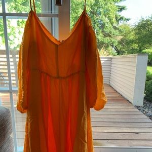 Mustard yellow flowy dress